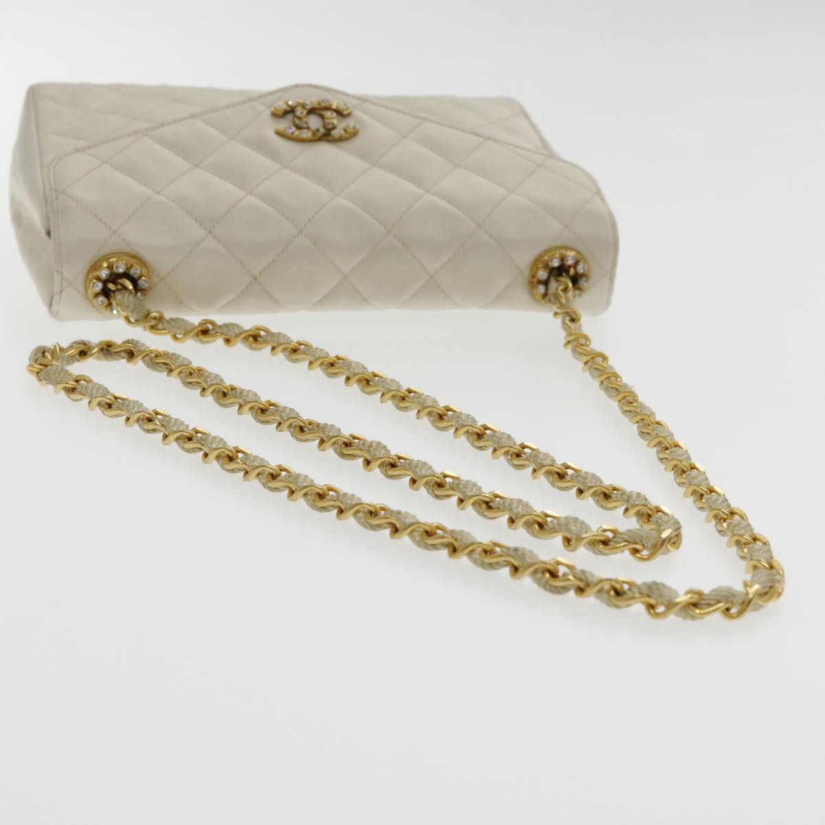 Chanel Single Flap Beige Leather Shoulder Bag (Pre-Owned)