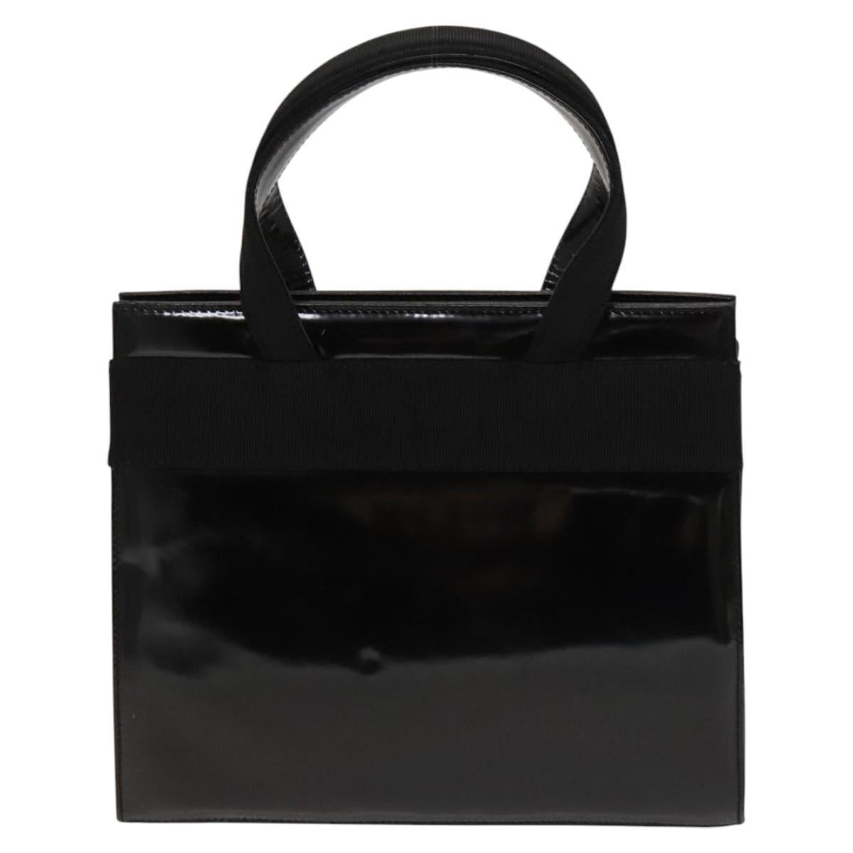 Salvatore Ferragamo Vara Black Patent Leather Handbag (Pre-Owned)