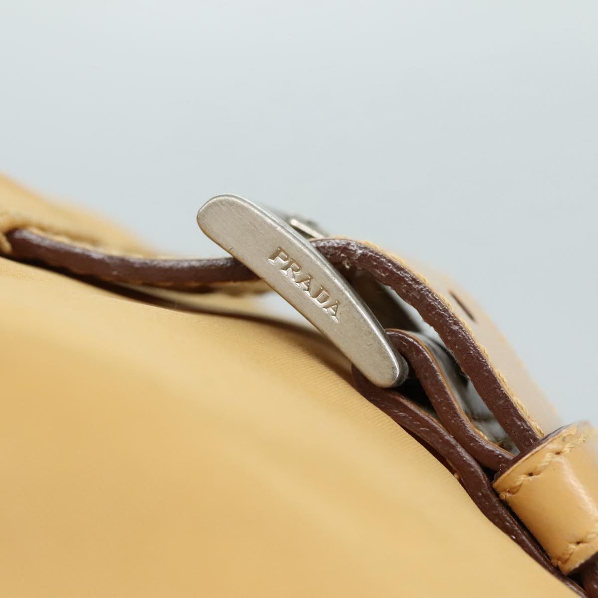 Prada Tessuto Beige Synthetic Shoulder Bag (Pre-Owned)