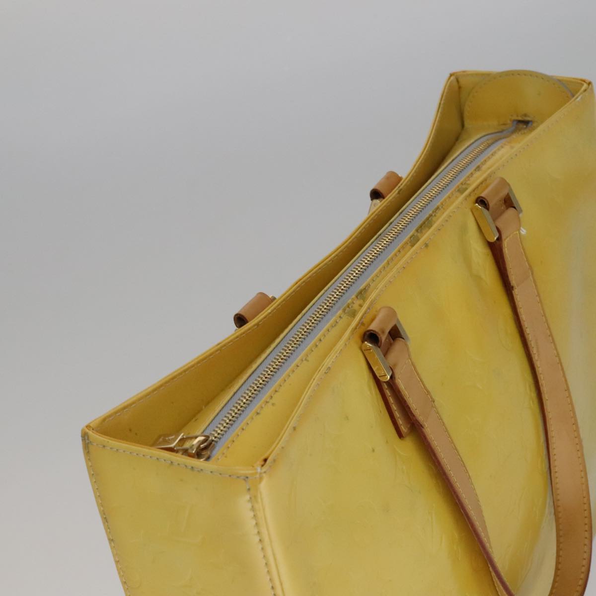 Louis Vuitton Columbus Yellow Patent Leather Tote Bag (Pre-Owned)