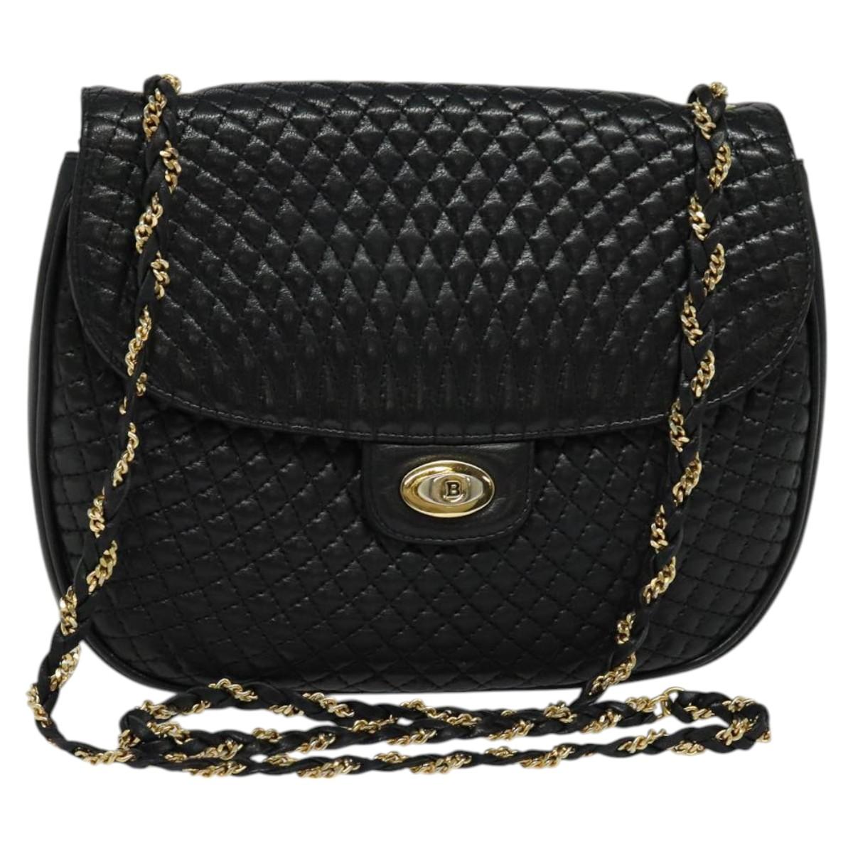 Bally Black Leather Shoulder Bag (Pre-Owned)