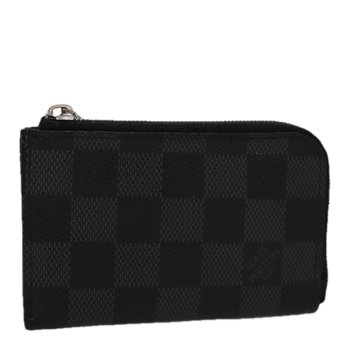 Louis Vuitton Porte Monnaie Jules Black Canvas Wallet  (Pre-Owned)