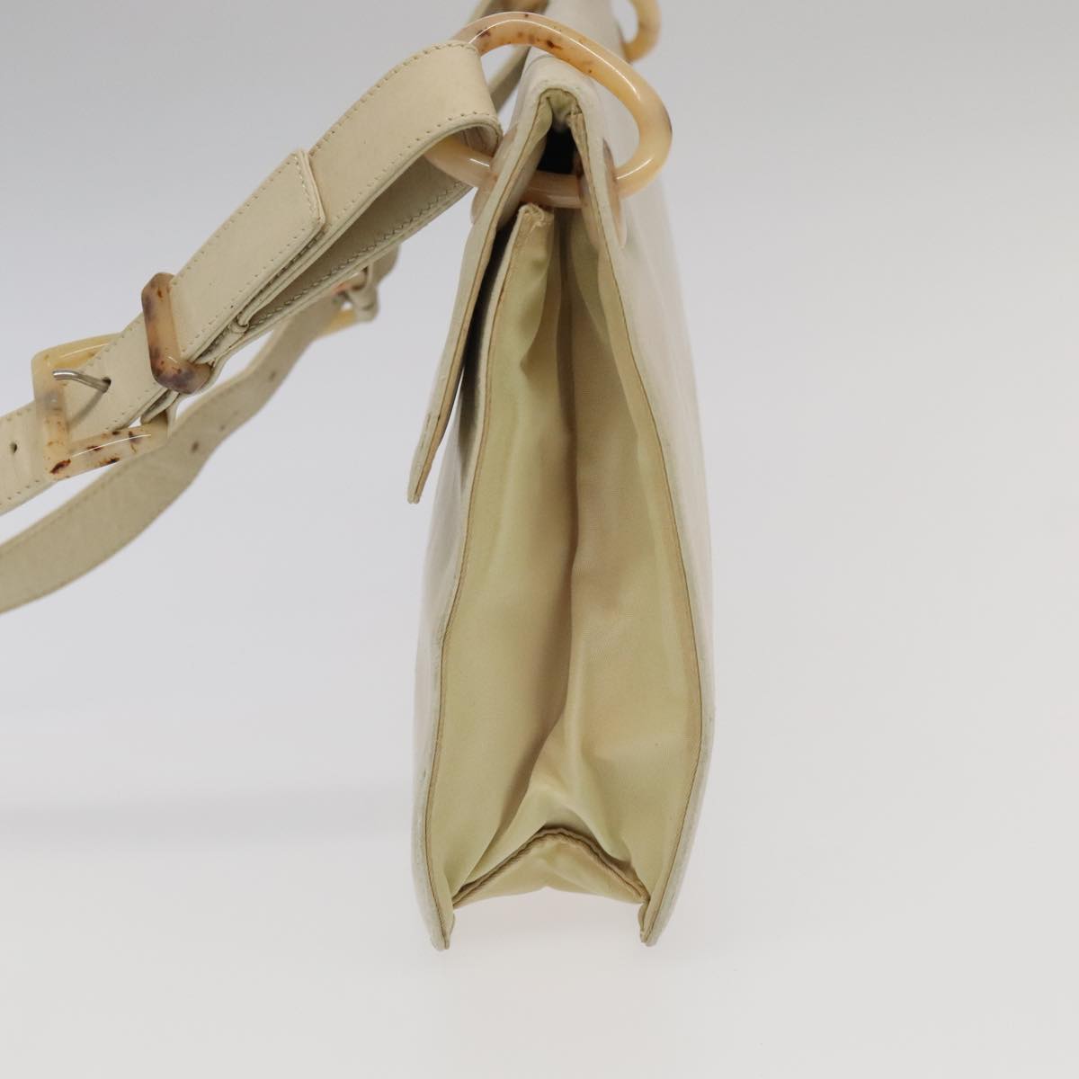 Prada Beige Leather Shoulder Bag (Pre-Owned)