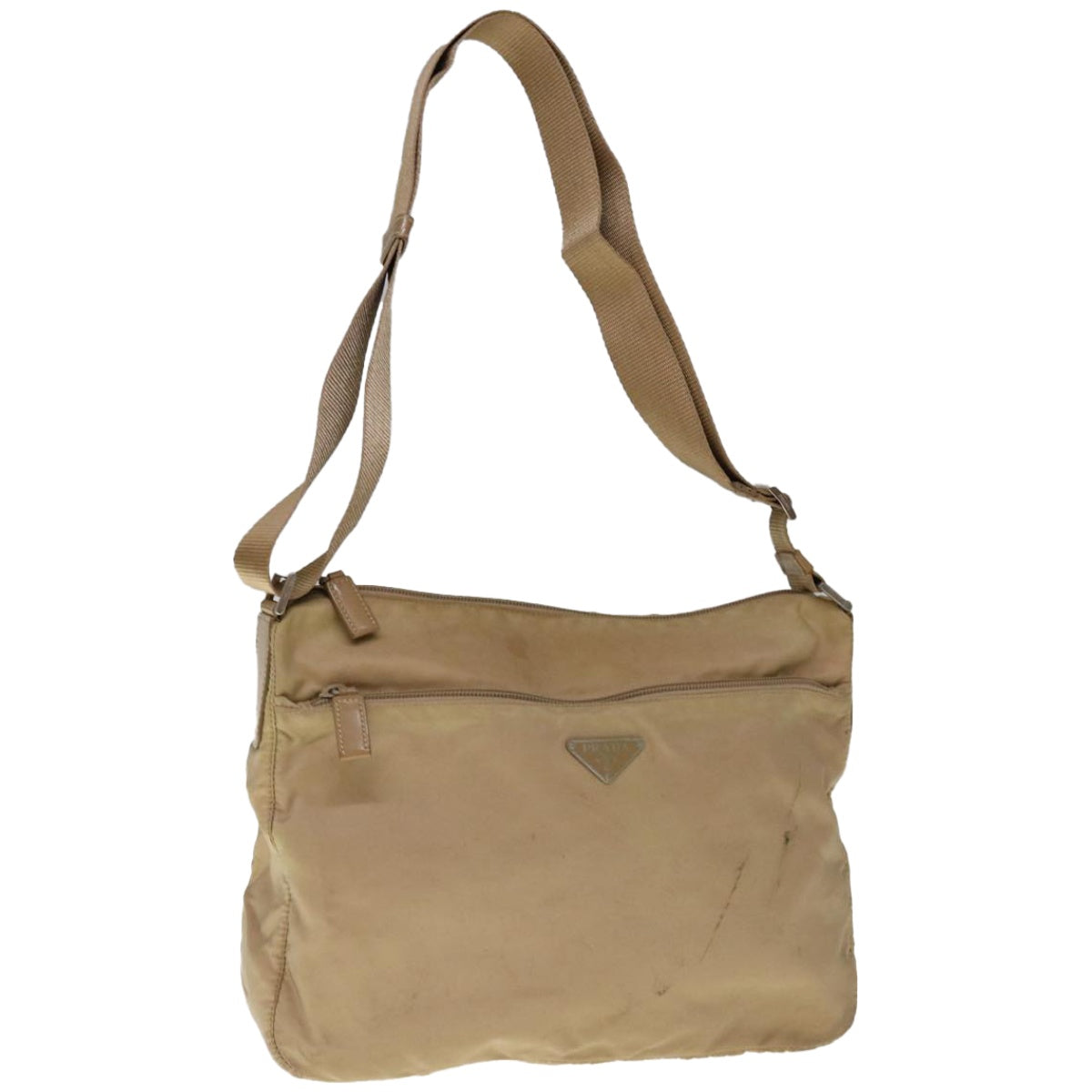 Prada Beige Synthetic Shoulder Bag (Pre-Owned)