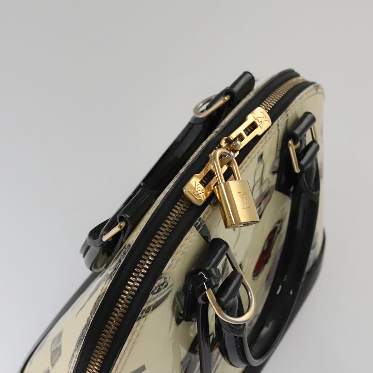 Louis Vuitton Alma Bb Ecru Patent Leather Handbag (Pre-Owned)