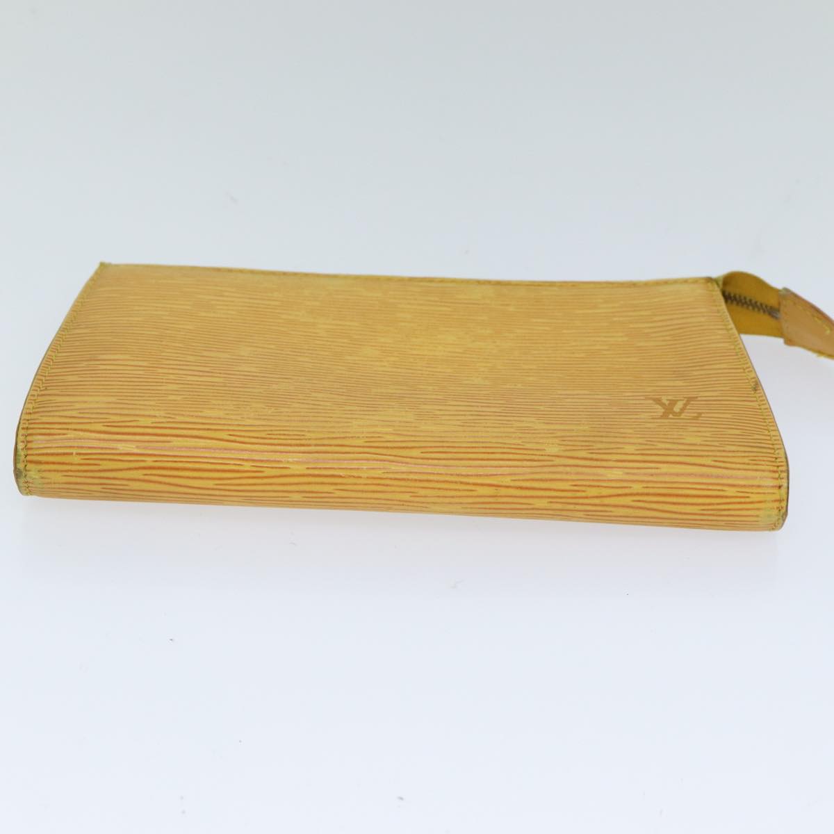 Louis Vuitton Pochette Accessoire Yellow Leather Clutch Bag (Pre-Owned)