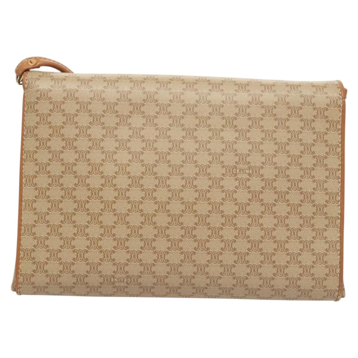 Céline Macadam Beige Canvas Shoulder Bag (Pre-Owned)