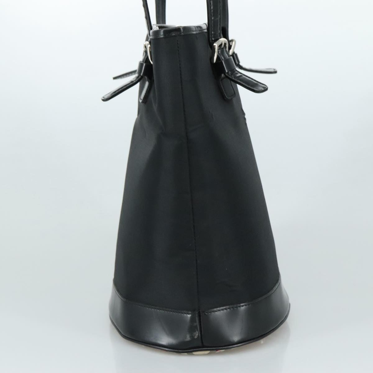 Burberry Nova Check Black Leather Tote Bag (Pre-Owned)