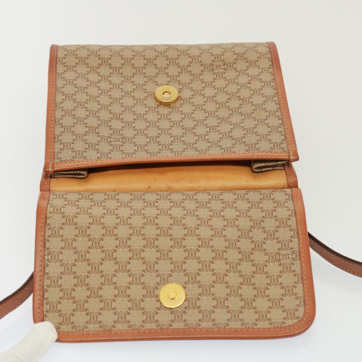 Céline Macadam Beige Canvas Shoulder Bag (Pre-Owned)