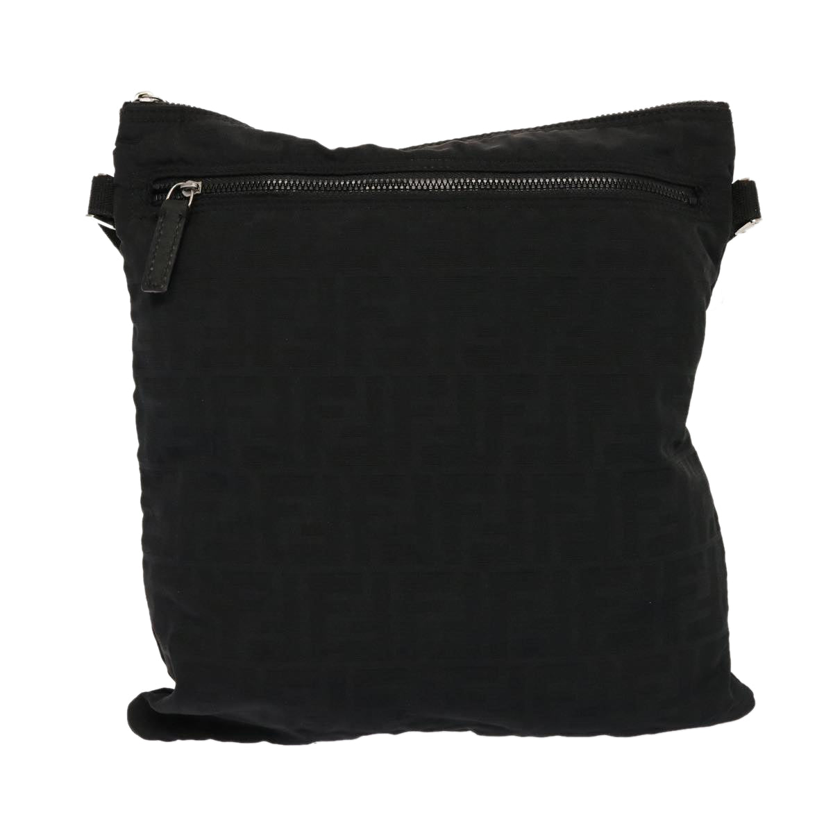Fendi Zucca Black Canvas Shoulder Bag (Pre-Owned)