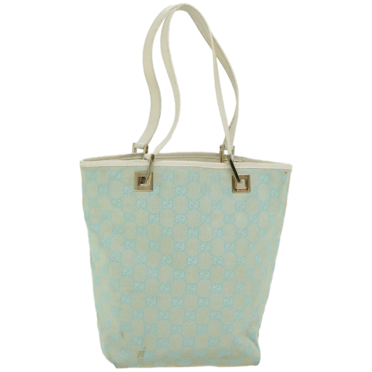 Gucci Gg Canvas Blue Canvas Handbag (Pre-Owned)