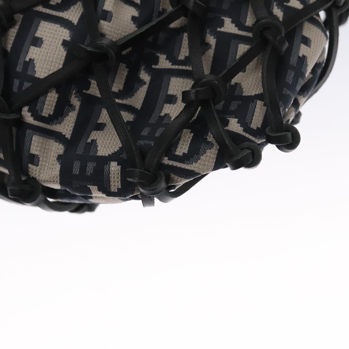 Dior Trotter Navy Canvas Handbag (Pre-Owned)
