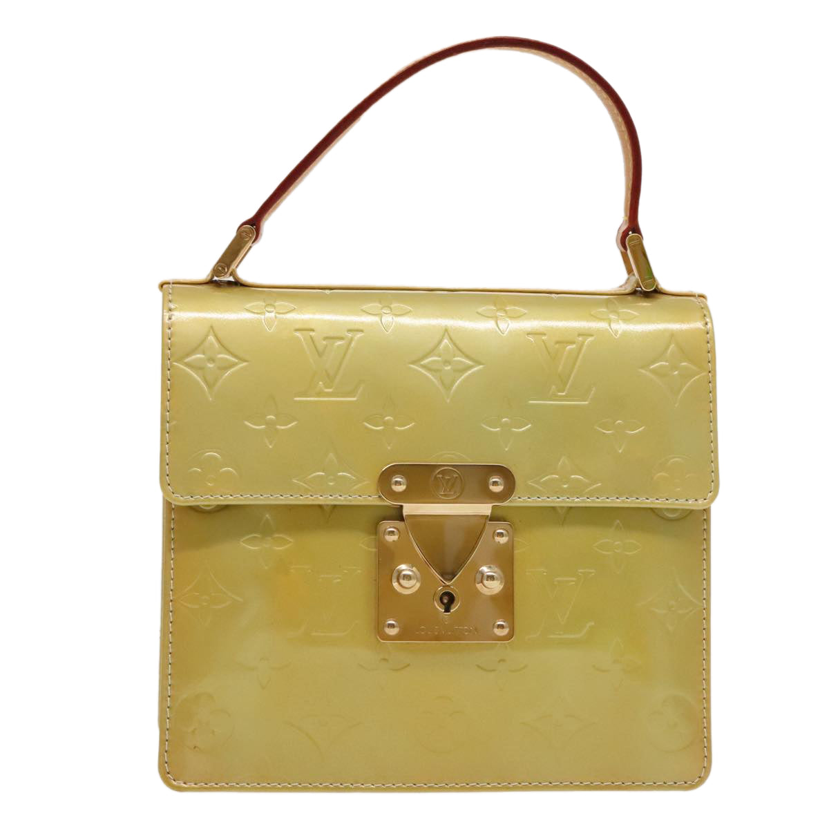 Louis Vuitton Spring Street Yellow Patent Leather Handbag (Pre-Owned)