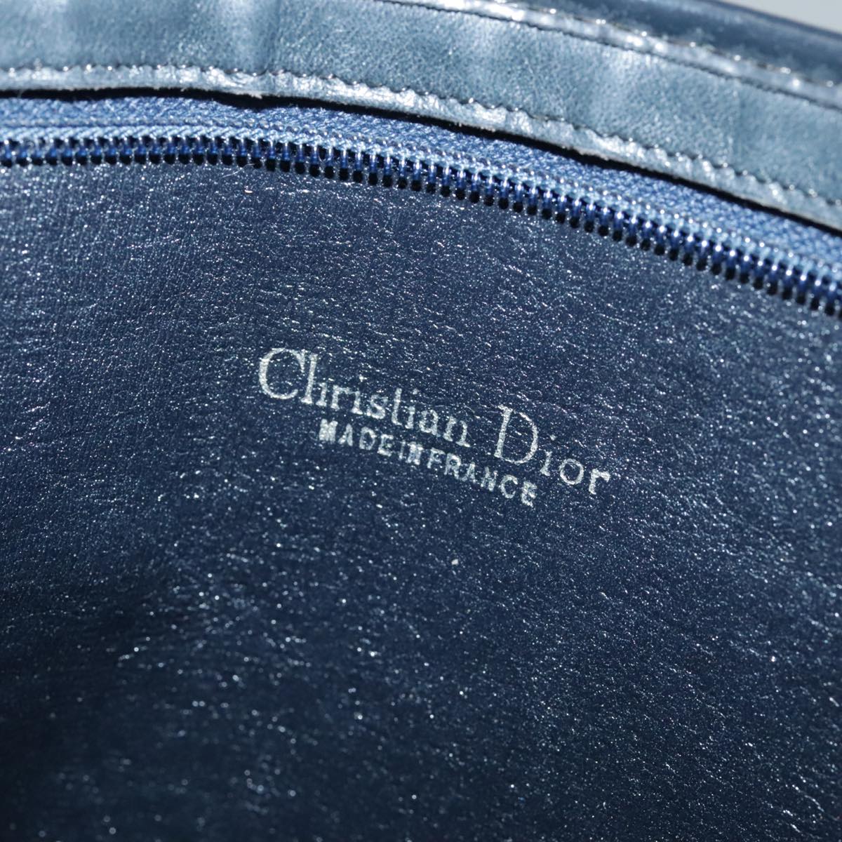 Dior Trotter Navy Canvas Shoulder Bag (Pre-Owned)