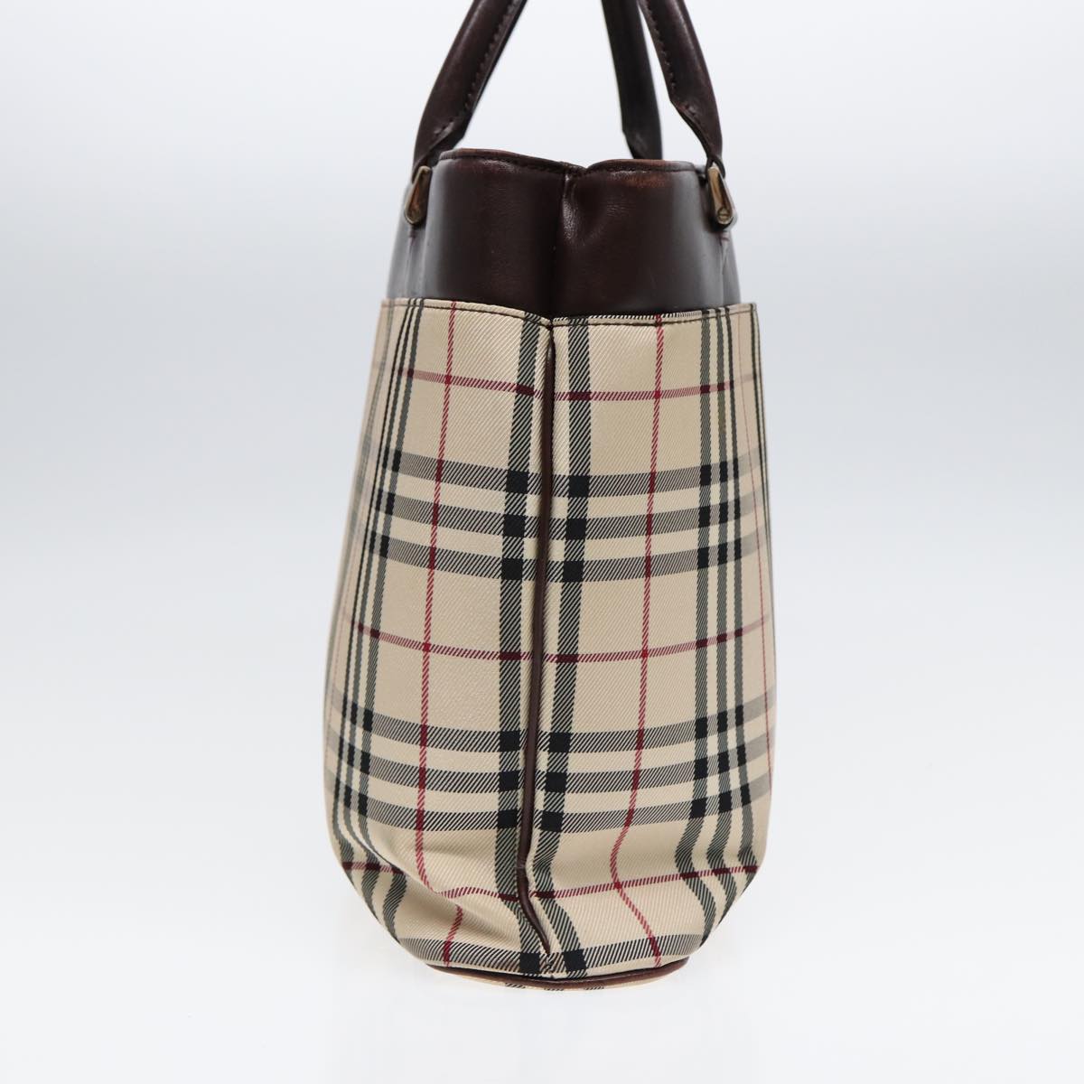 Burberry Nova Check Beige Canvas Handbag (Pre-Owned)