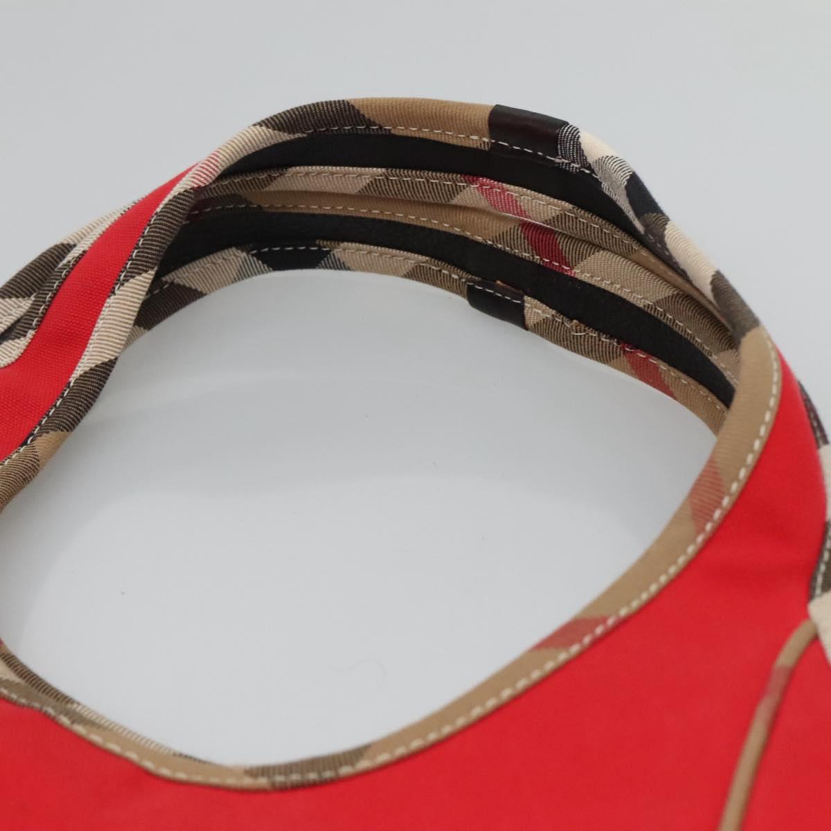 Burberry Nova Check Red Canvas Tote Bag (Pre-Owned)