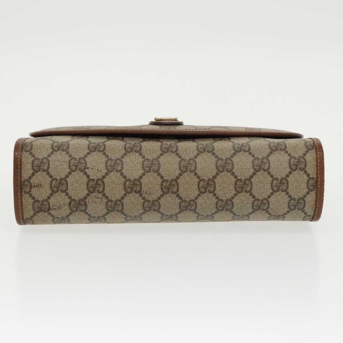 Gucci Gg Supreme Brown Canvas Clutch Bag (Pre-Owned)