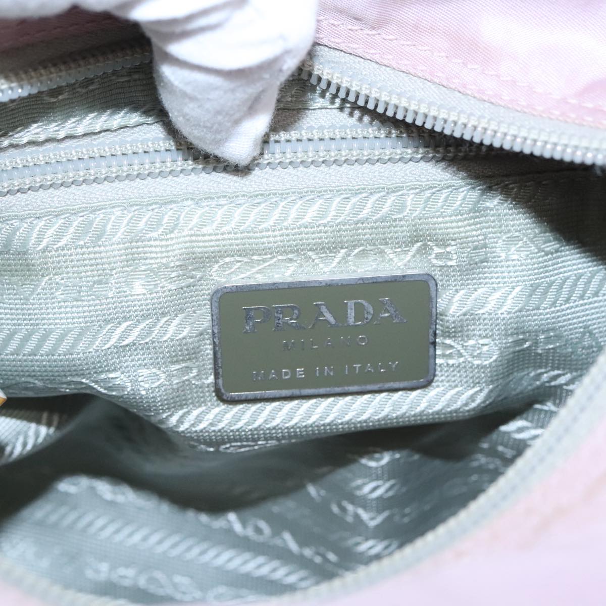 Prada Tessuto Pink Synthetic Shoulder Bag (Pre-Owned)