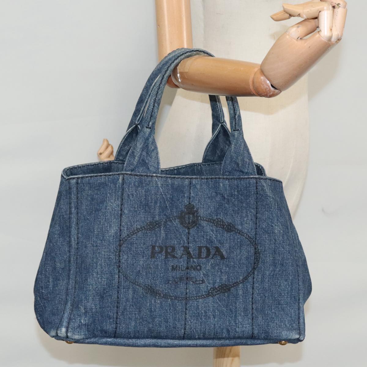 Prada Canapa Blue Denim - Jeans Tote Bag (Pre-Owned)