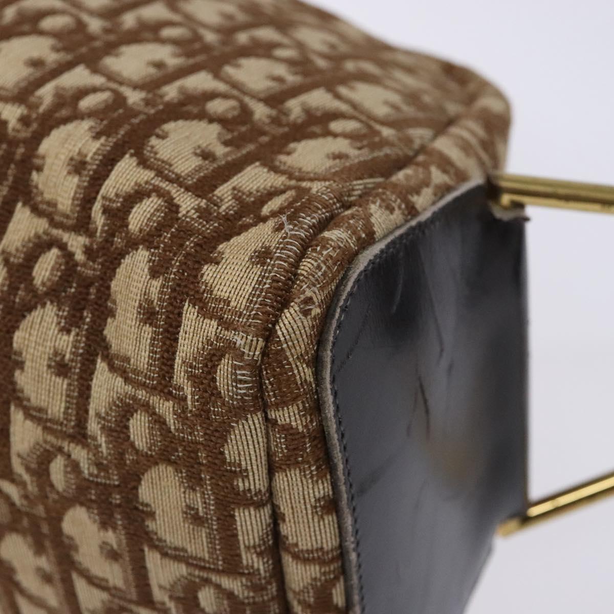Dior Trotter Brown,Gold Canvas Shoulder Bag (Pre-Owned)