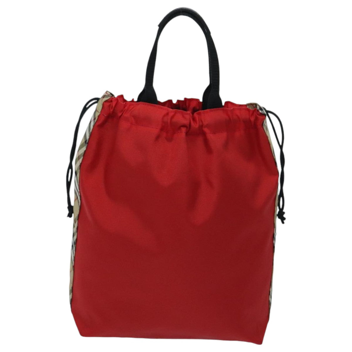 Burberry Nova Check Red Synthetic Handbag (Pre-Owned)