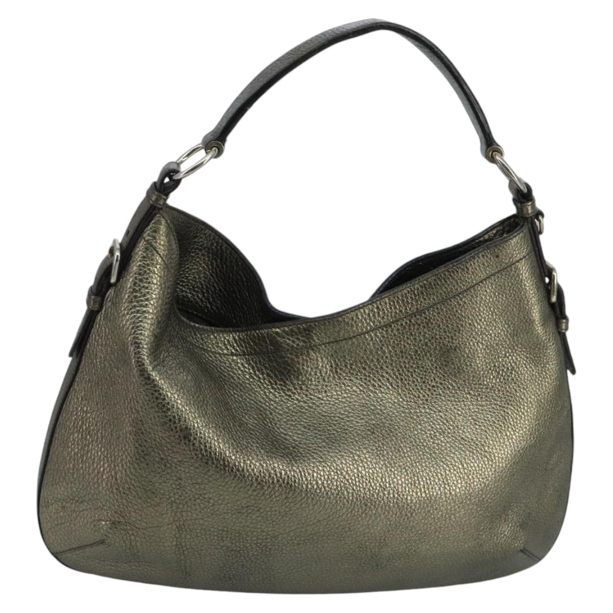Prada Hobo Gold Leather Shoulder Bag (Pre-Owned)