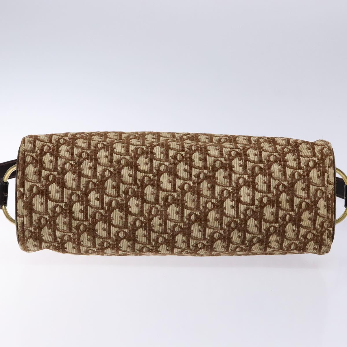 Dior Trotter Brown,Gold Canvas Shoulder Bag (Pre-Owned)