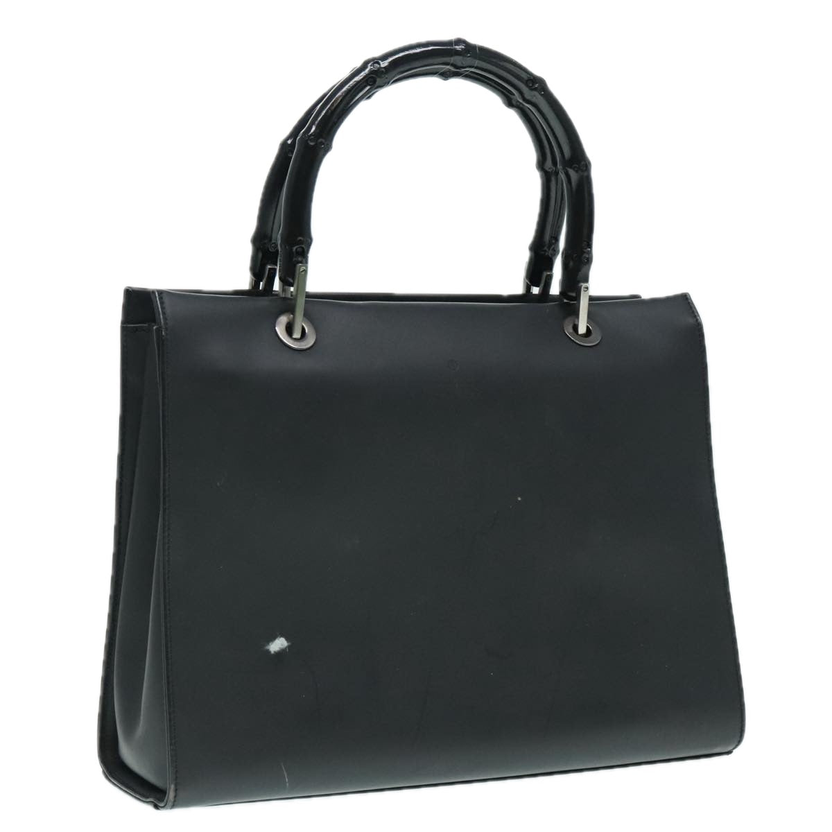 Gucci Bamboo Black Leather Handbag (Pre-Owned)