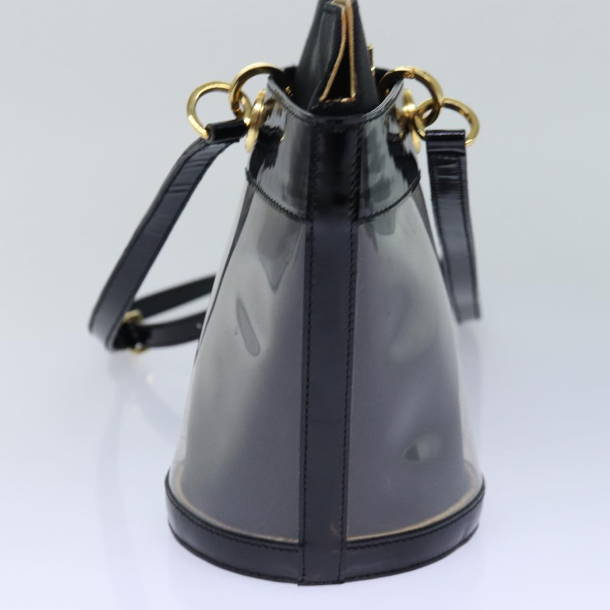 Salvatore Ferragamo Gancini Black Vinyl Shoulder Bag (Pre-Owned)