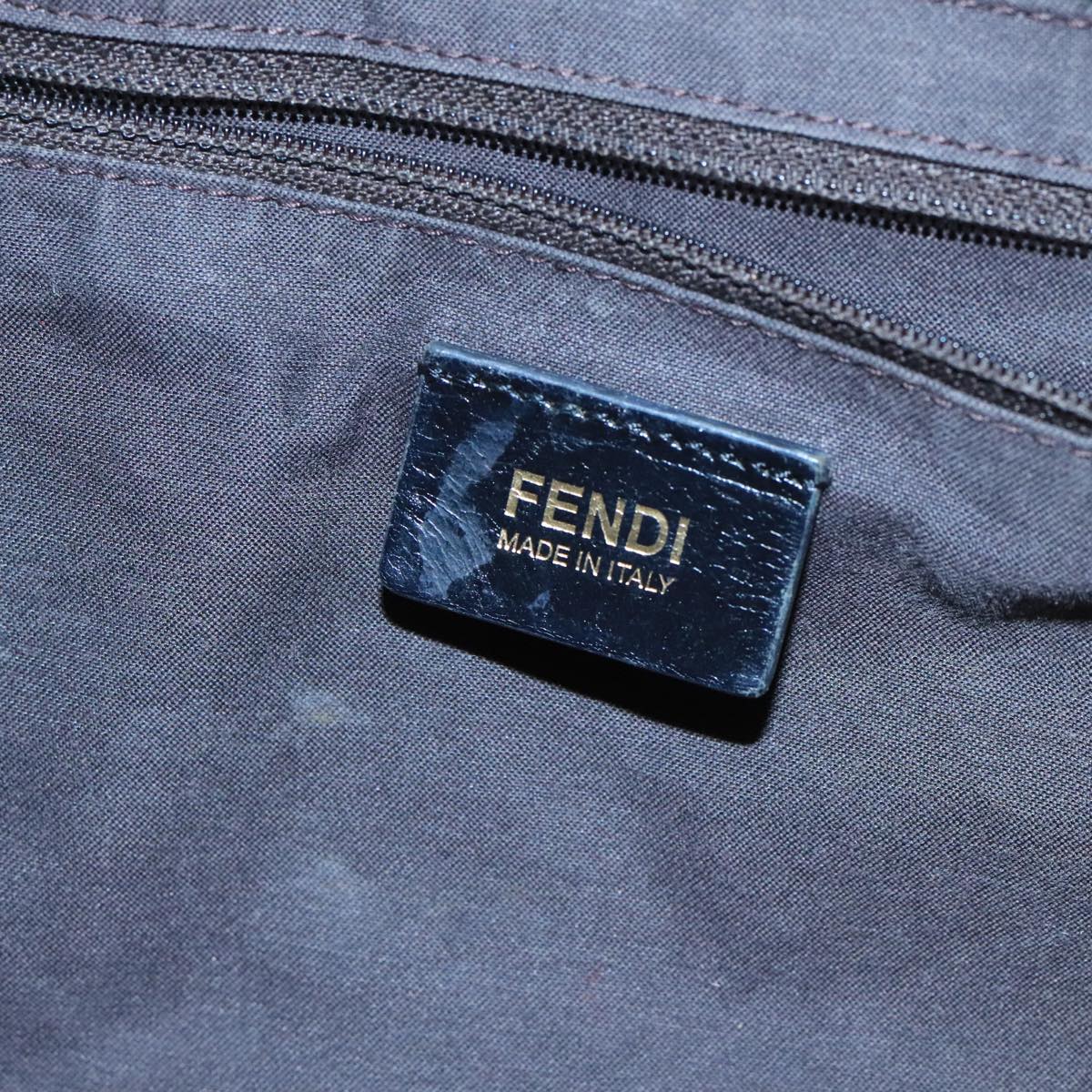 Fendi Zucchino Black Canvas Shoulder Bag (Pre-Owned)