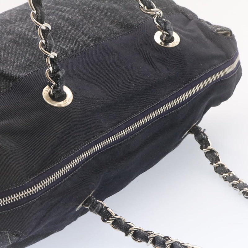 Chanel Navy Canvas Shoulder Bag (Pre-Owned)