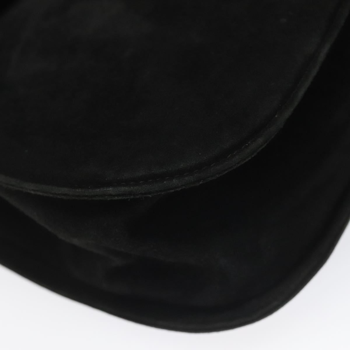Salvatore Ferragamo Gancini Black Suede Shoulder Bag (Pre-Owned)