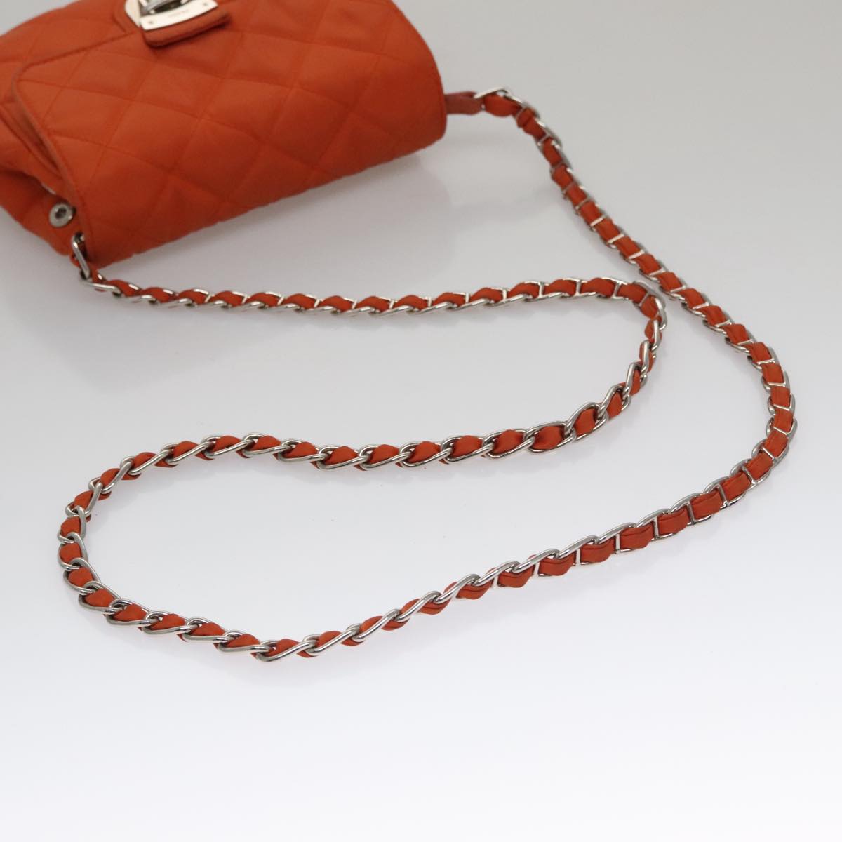 Prada Tessuto Orange Synthetic Shoulder Bag (Pre-Owned)