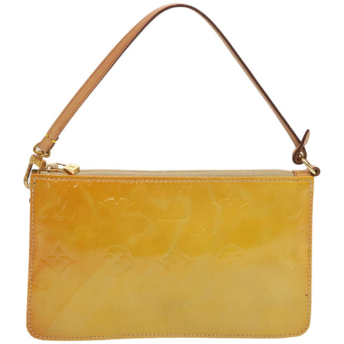 Louis Vuitton Pochette Accessoire Yellow Patent Leather Handbag (Pre-Owned)