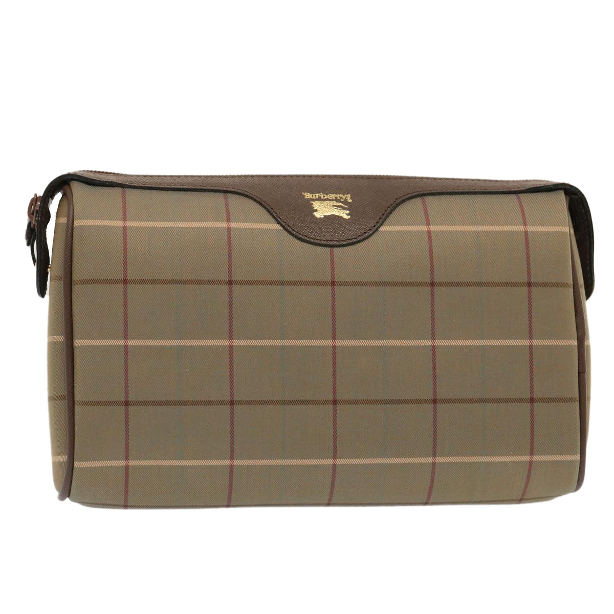 Burberry Nova Check Beige Canvas Clutch Bag (Pre-Owned)