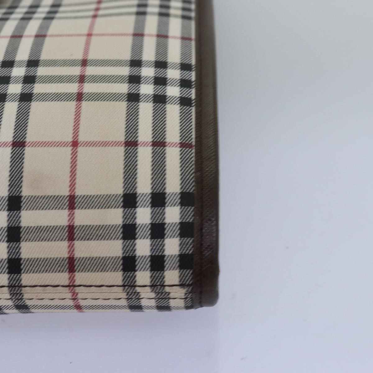 Burberry Nova Check Beige Canvas Shoulder Bag (Pre-Owned)
