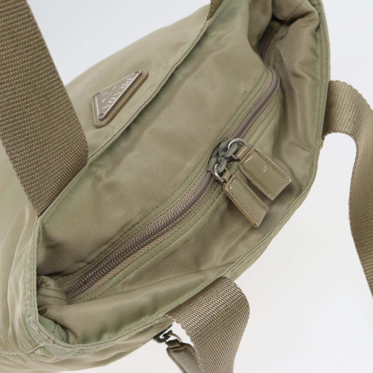 Prada Tessuto Beige Synthetic Tote Bag (Pre-Owned)