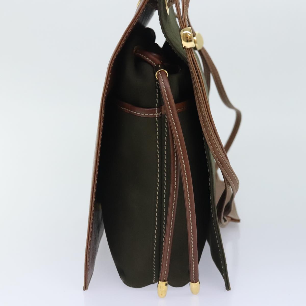 Bally Khaki Suede Shoulder Bag (Pre-Owned)