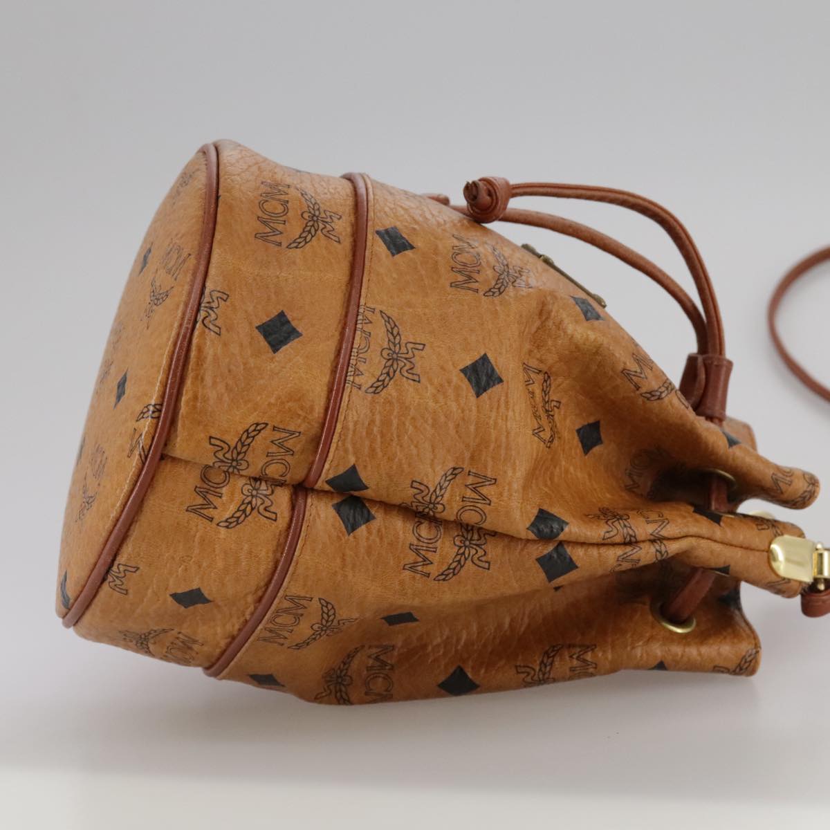 MCM Visetos Brown Canvas Shoulder Bag (Pre-Owned)