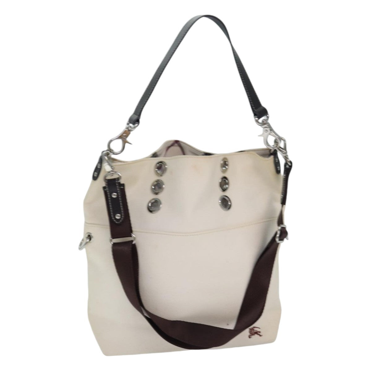 Burberry Blue Label Beige Canvas Shoulder Bag (Pre-Owned)