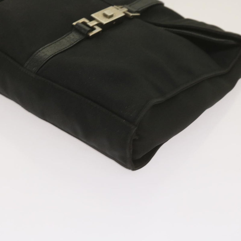 Gucci Jackie Black Canvas Shoulder Bag (Pre-Owned)