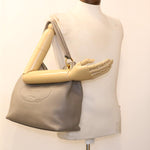 Prada Grey Leather Shoulder Bag (Pre-Owned)
