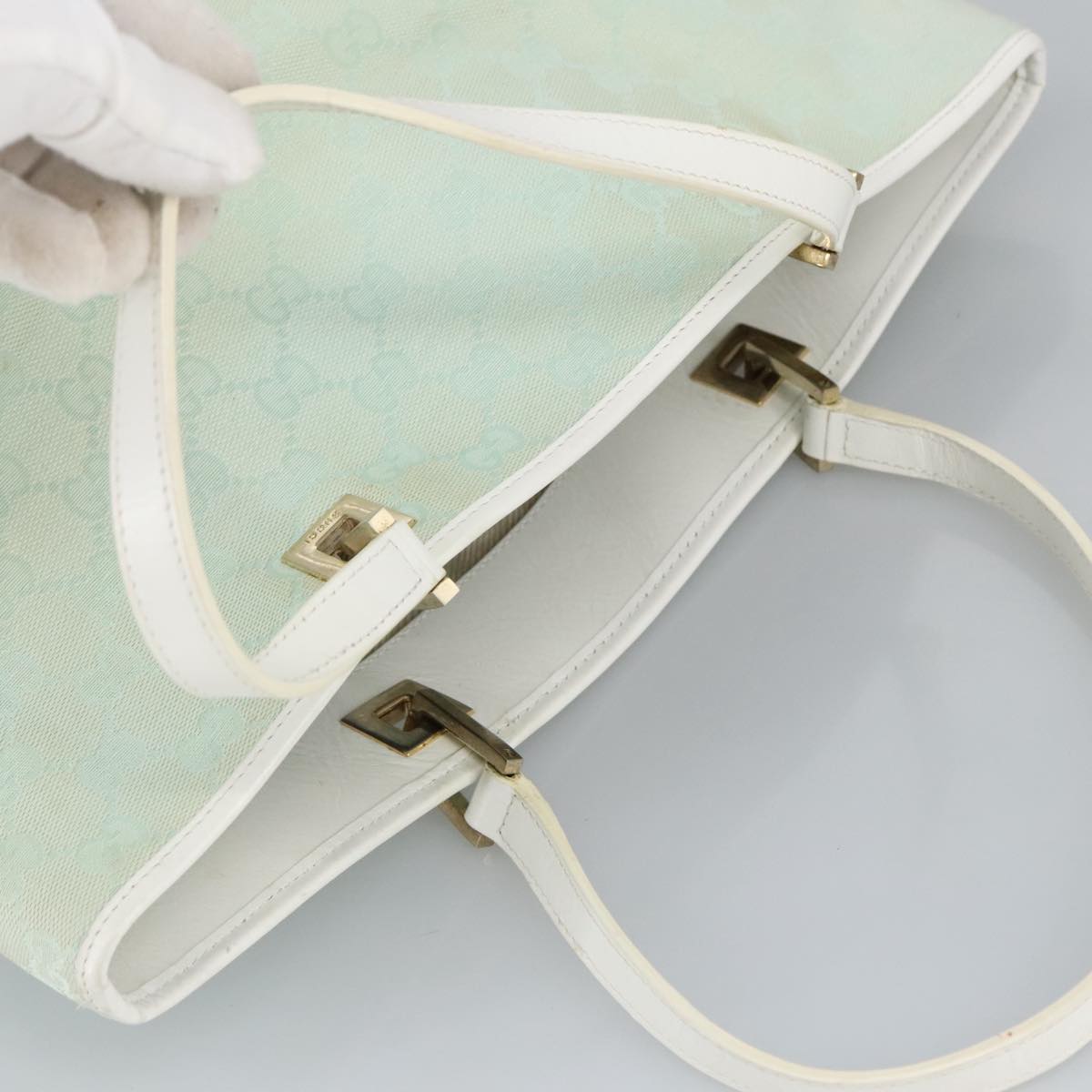 Gucci Blue Canvas Tote Bag (Pre-Owned)