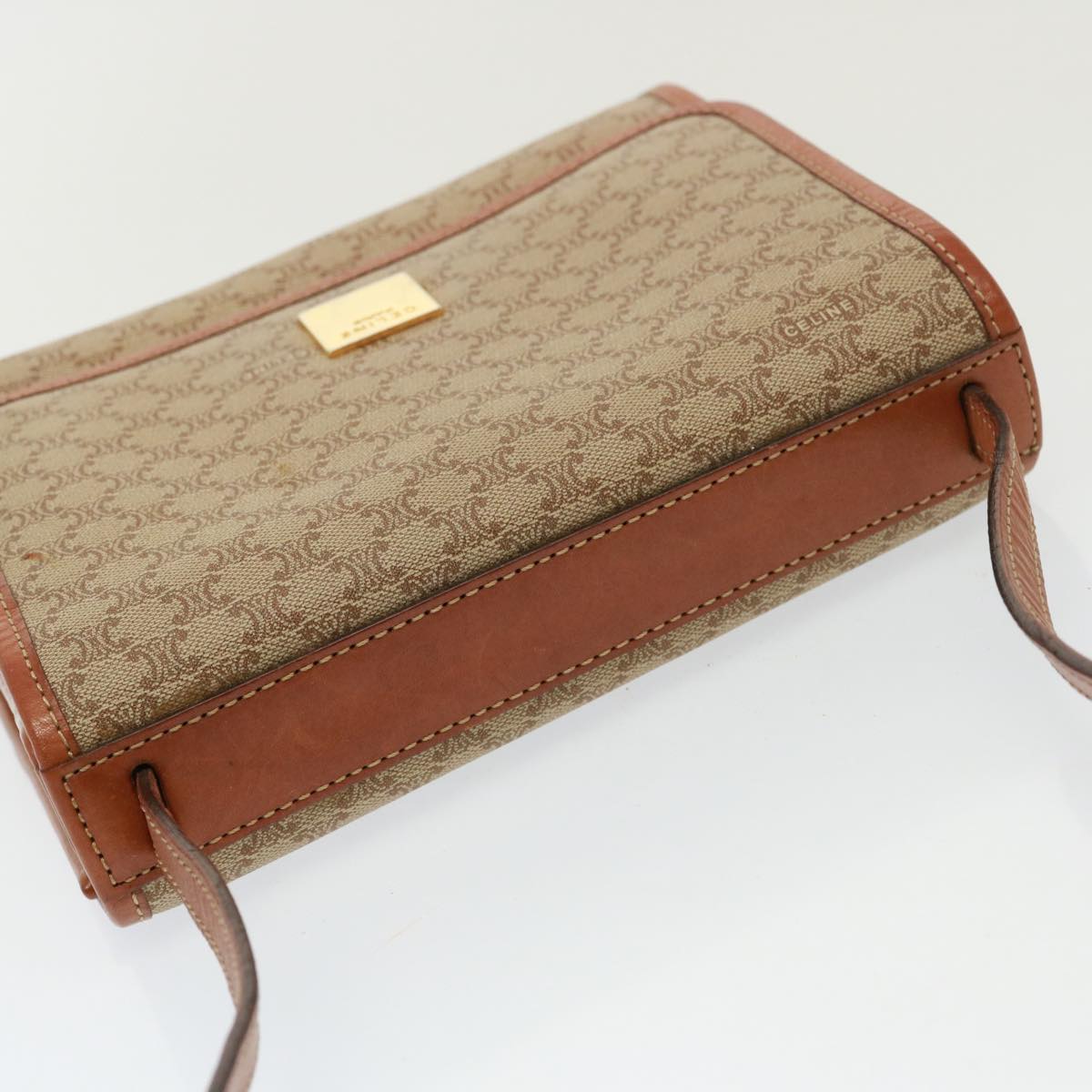 Céline Macadam Beige Canvas Shoulder Bag (Pre-Owned)