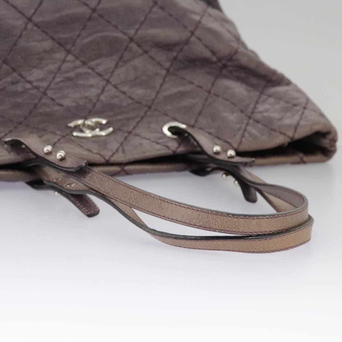 Chanel Shopping Purple Leather Tote Bag (Pre-Owned)