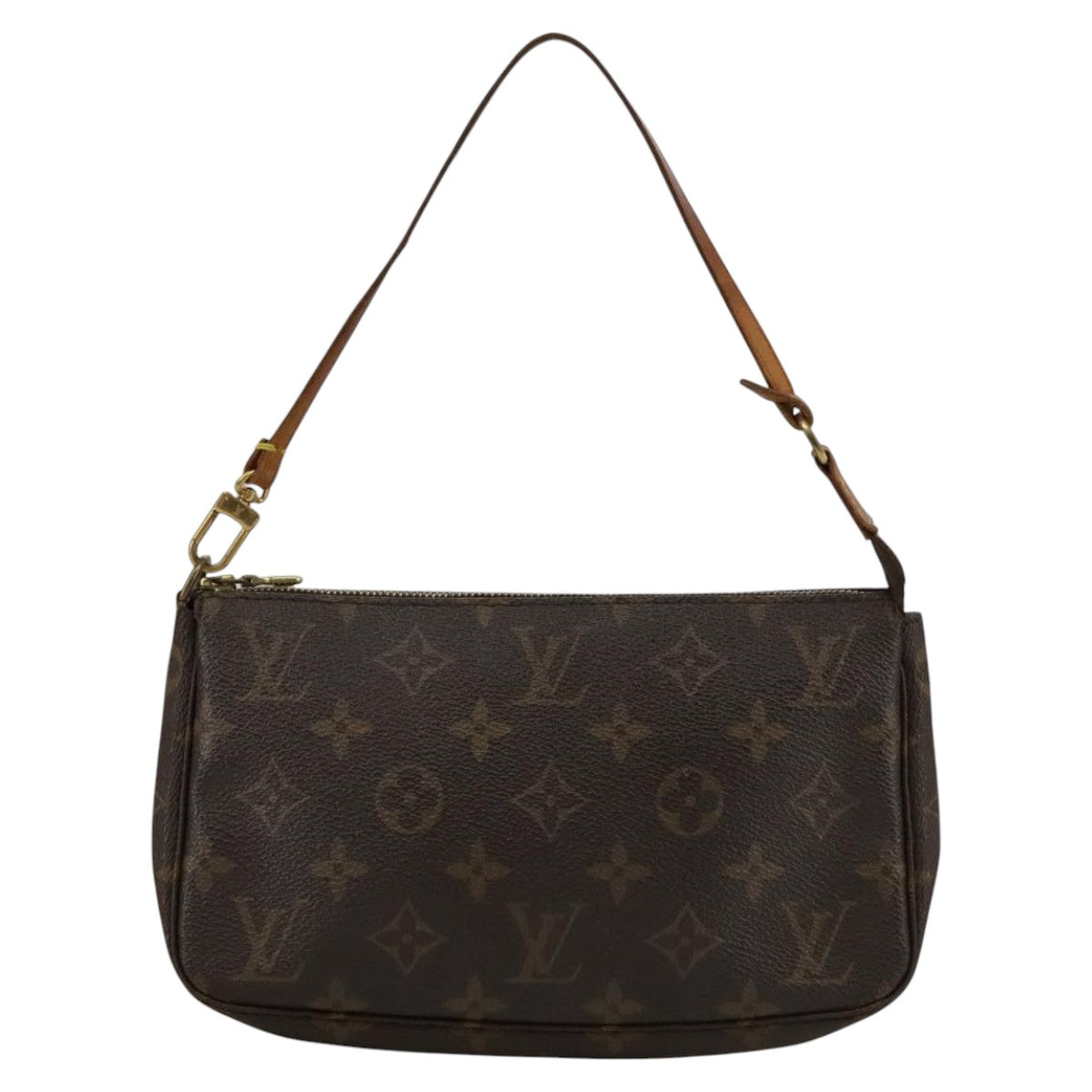 Louis Vuitton Pochette Accessoire Brown Canvas Clutch Bag (Pre-Owned)