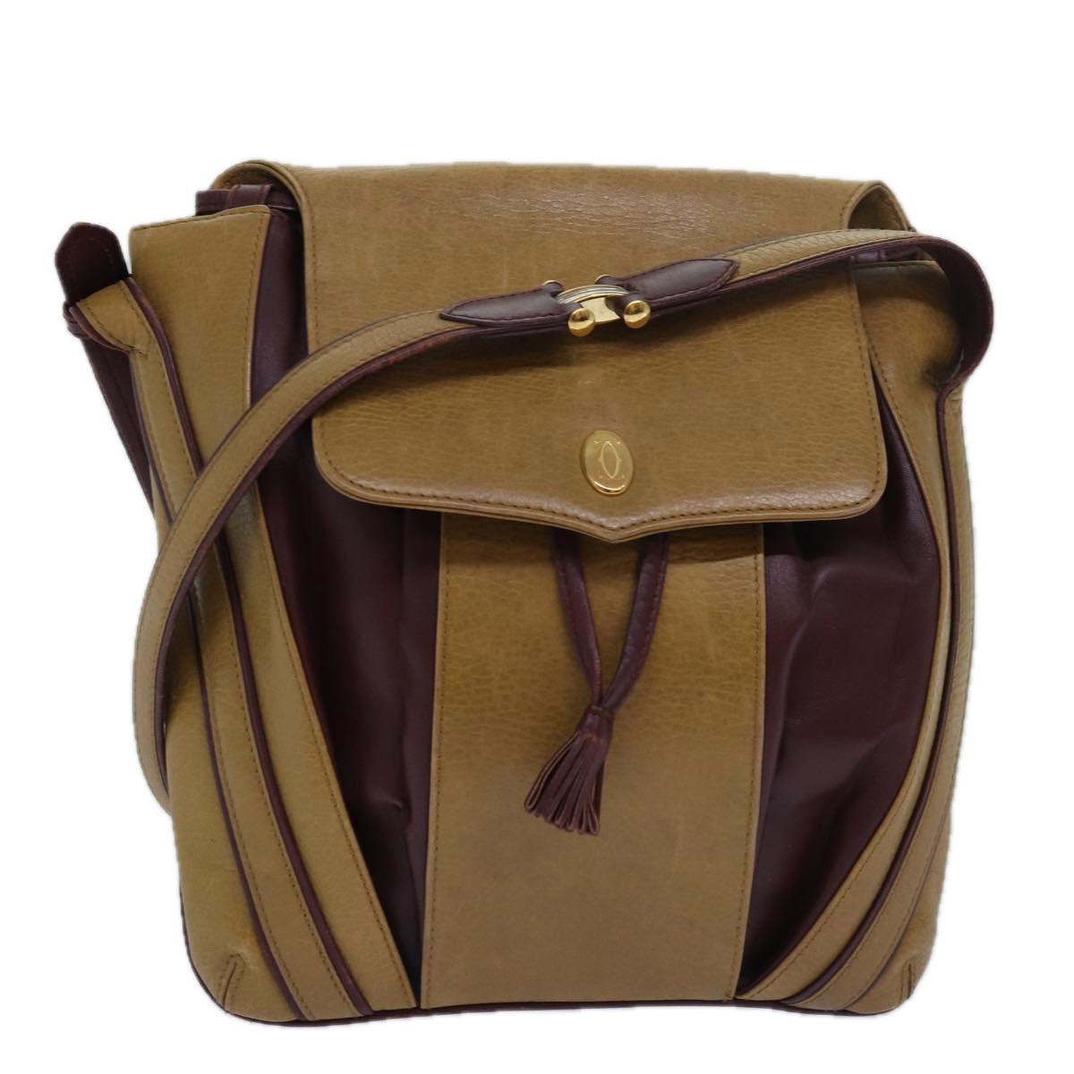 Cartier Must De Cartier Beige Leather Shoulder Bag (Pre-Owned)