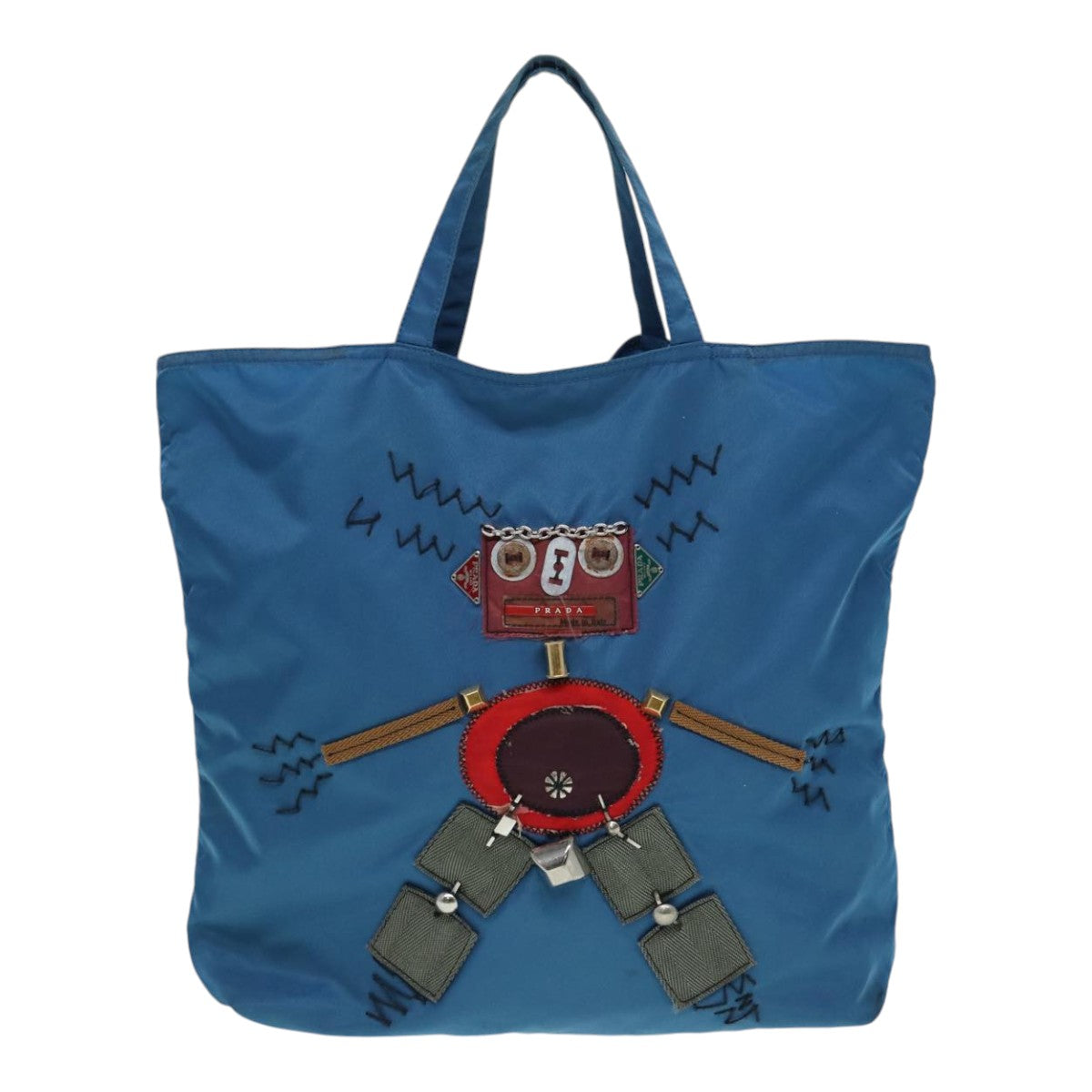 Prada Tessuto Blue Synthetic Tote Bag (Pre-Owned)