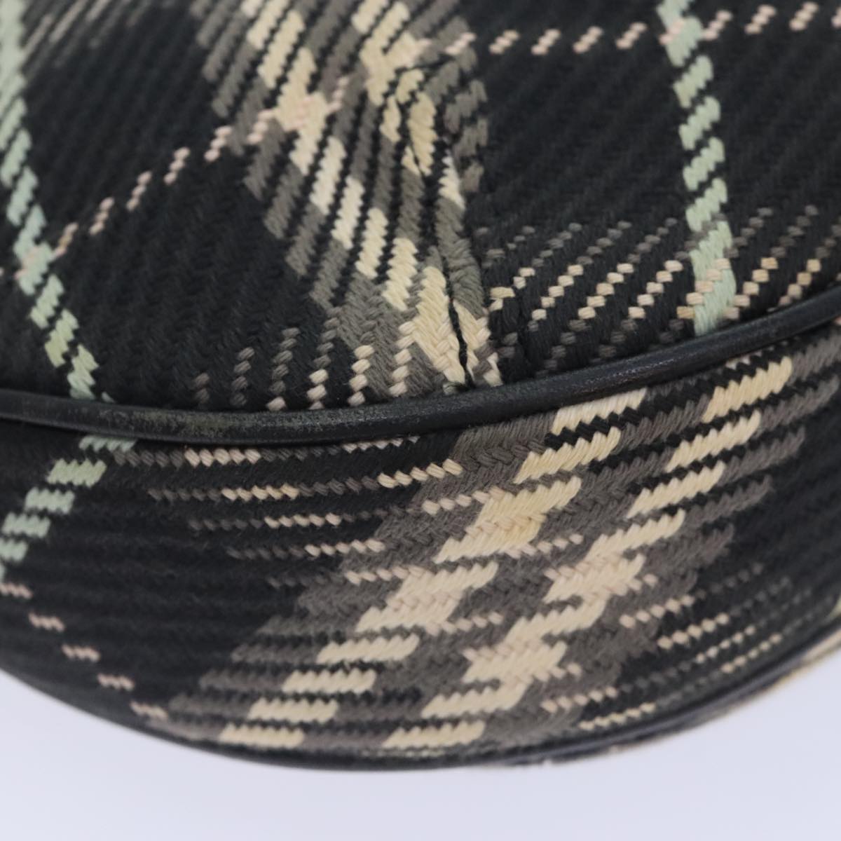 Burberry Nova Check Black Canvas Shoulder Bag (Pre-Owned)