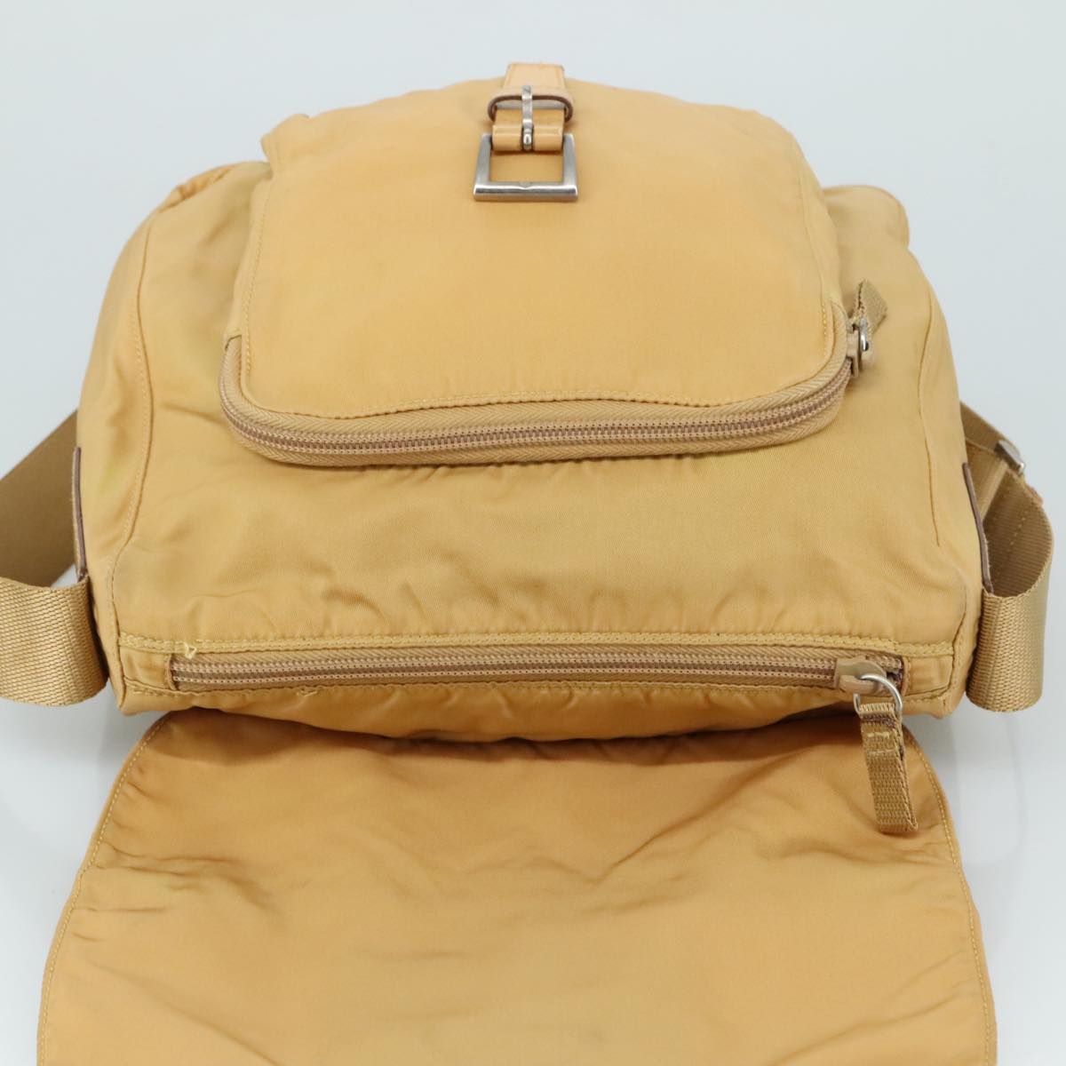 Prada Tessuto Beige Synthetic Shoulder Bag (Pre-Owned)